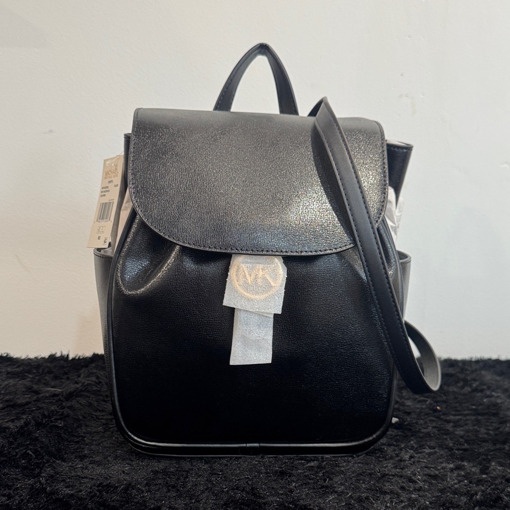 Michael Kors Black Leather Backpack